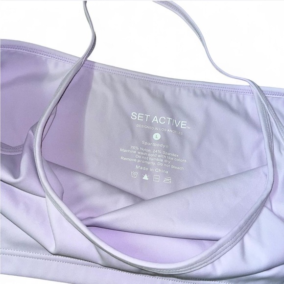 SET Active Women’s‎ Size L Sportbody Halter Top Lavender Cropped - Picture 3 of 6